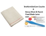 Bakers Couche - 100% Pure French Flax Linen Heavy Duty Proofing Cloth from Tissage Deren of France, 32 x 35 Inch, with Bonus Fournil Lame